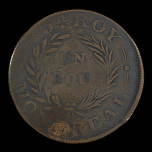 Canada, J.H. Roy, 1 sou : 1838