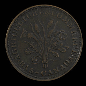 Canada, unknown, 1 sou : 1838