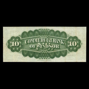 Canada, Commercial Bank of Windsor, 10 dollars : July 1, 1871