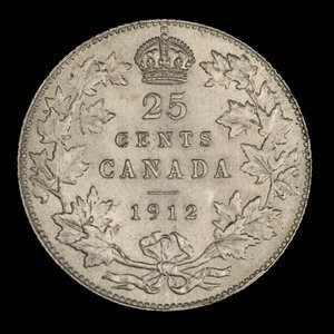 Canada, George V, 25 cents : 1912