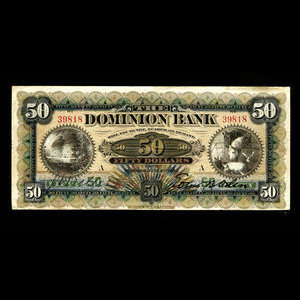 Canada, Dominion Bank, 50 dollars : July 2, 1901