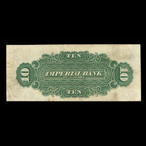 Canada, Imperial Bank of Canada, 10 dollars : March 1, 1875