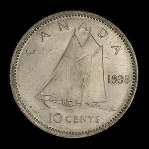 Canada, George VI, 10 cents : 1938