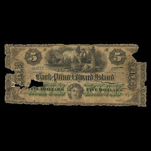 Canada, Bank of Prince Edward Island, 5 dollars : January 1, 1872