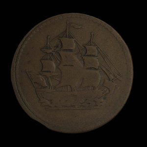 Canada, unknown, 1/2 penny : 1835