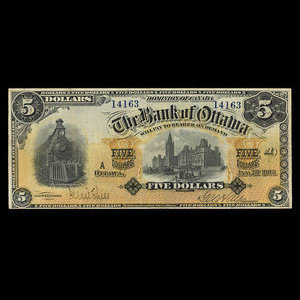 Canada, Bank of Ottawa (The), 5 dollars : January 2, 1903