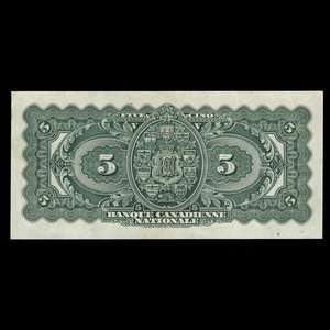 Canada, Banque Canadienne Nationale, 5 dollars : February 1, 1929