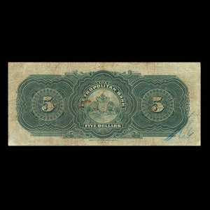 Canada, Metropolitan Bank (The), 5 dollars : November 5, 1902