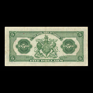 Canada, Royal Bank of Canada, 5 dollars : January 2, 1943