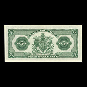 Canada, Royal Bank of Canada, 5 dollars : January 2, 1935