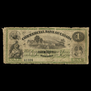 Canada, Commercial Bank of Canada, 1 dollar : January 2, 1860