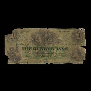 Canada, Quebec Bank, 1 dollar : January 2, 1859