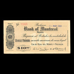 Mexico, Bank of Montreal, 10 pesos : May 1, 1915