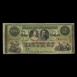 Canada, Bank of Montreal, 2 dollars : January 3, 1859