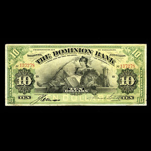 Canada, Dominion Bank, 10 dollars : January 2, 1900