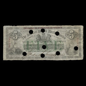 Canada, Bank of British North America, 5 dollars : July 1, 1871