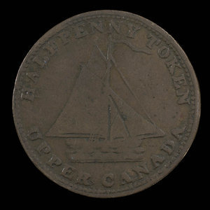 Canada, unknown, 1/2 penny : 1821