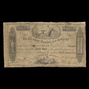 Canada, Charlotte County Bank, 5 shillings : September 12, 1853