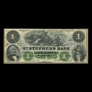 Canada, St. Stephen's Bank, 1 dollar : February 1, 1886