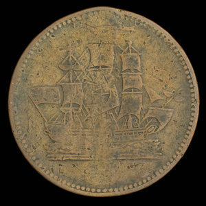 Canada, unknown, 1/2 penny : 1835