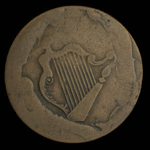 Canada, unknown, 1/2 penny : 1838