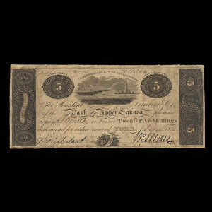 Canada, Bank of Upper Canada (York), 5 dollars : January 9, 1830