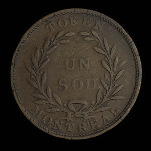 Canada, unknown, 1 sou : 1838