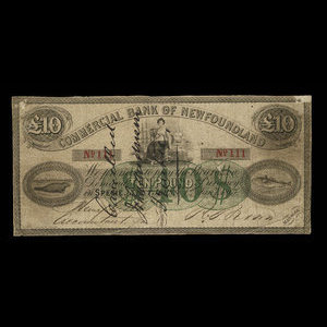 Canada, Commercial Bank of Newfoundland, 40 dollars : January 1, 1867