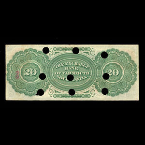 Canada, Exchange Bank of Yarmouth, 20 dollars : July 1, 1902