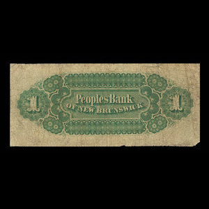 Canada, Peoples Bank of New Brunswick, 1 dollar : December 1, 1881