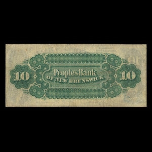 Canada, Peoples Bank of New Brunswick, 10 dollars : December 1, 1881