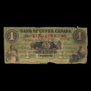 Canada, Bank of Upper Canada (York), 4 dollars : July 2, 1859