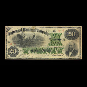 Canada, Imperial Bank of Canada, 20 dollars : October 1, 1915