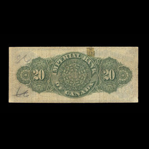 Canada, Imperial Bank of Canada, 20 dollars : October 1, 1915