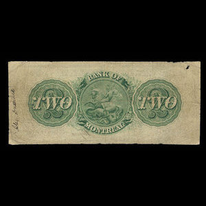 Canada, Bank of Montreal, 2 dollars : January 3, 1859