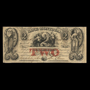 Canada, Bank of Montreal, 2 dollars : January 1, 1849