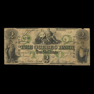 Canada, Quebec Bank, 2 dollars : November 1, 1865