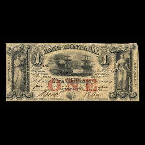 Canada, Bank of Montreal, 1 dollar : January 1, 1849