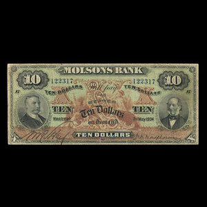 Canada, Molsons Bank, 10 dollars : May 2, 1904