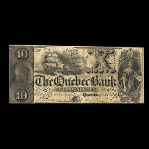 Canada, Quebec Bank, 10 dollars : February 1, 1862