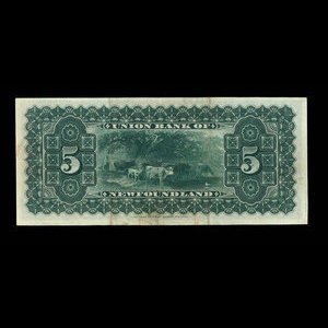 Canada, Union Bank of Newfoundland, 5 dollars : May 1, 1889