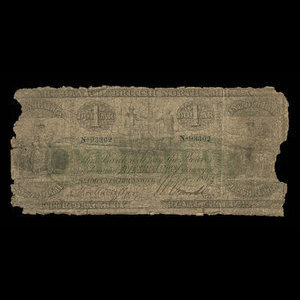 Canada, Bank of British North America, 1 dollar : December 1, 1862