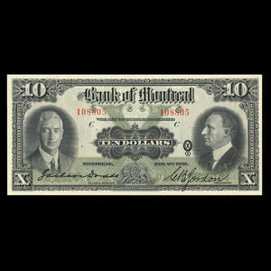 Canada, Bank of Montreal, 10 dollars : January 2, 1931