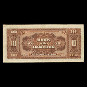 Canada, Bank of Hamilton, 10 dollars : June 1, 1914