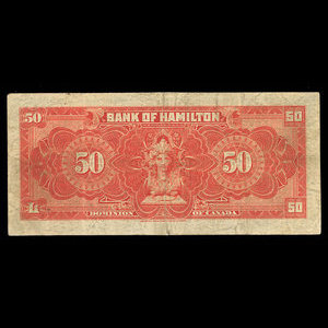 Canada, Bank of Hamilton, 50 dollars : June 1, 1914