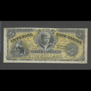 Canada, Imperial Bank of Canada, 5 dollars : October 1, 1902