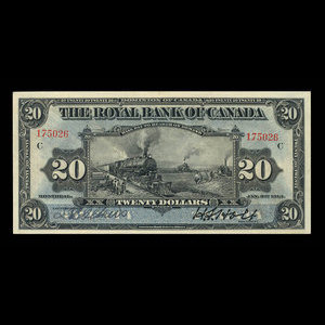 Canada, Royal Bank of Canada, 20 dollars : January 2, 1913