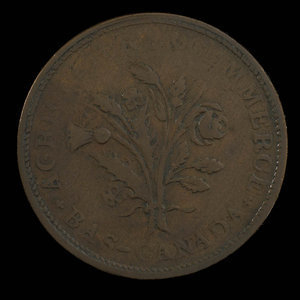 Canada, unknown, 1 sou : 1838