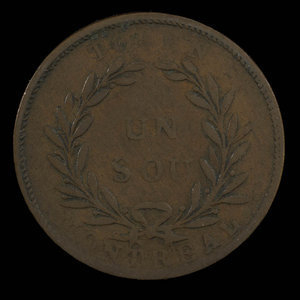 Canada, unknown, 1 sou : 1838