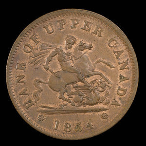 Canada, Bank of Upper Canada (York), 1 penny : 1854